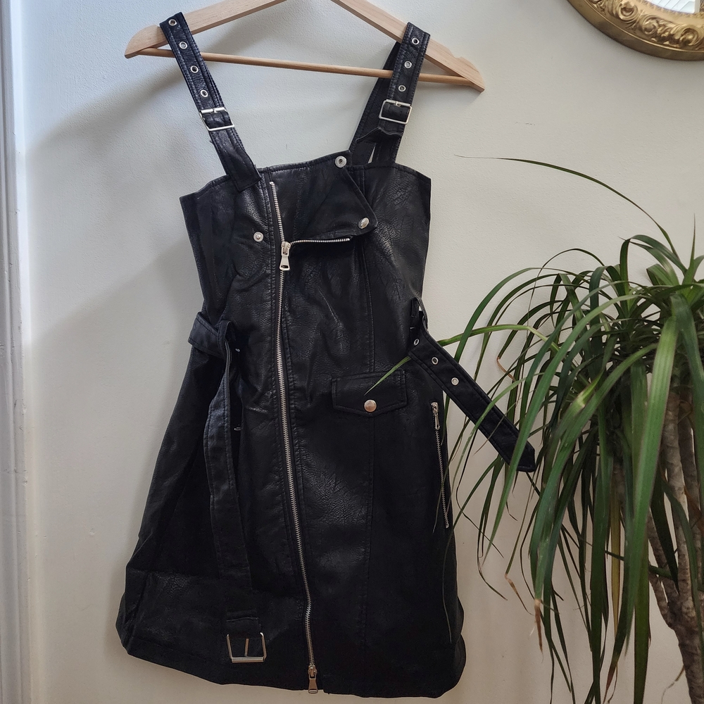 Black Leather Mini Dress